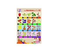 Poster pédagogique - Les nombres de 1 à 20 - 52 x 76 cm