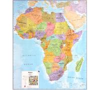 Poster plastifié (en anglais) - Afrique politique - 100 x 120 cm | Maps International
