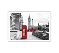 Poster sans Cadre 100x70 cm Affiche Architecture Noir et Blanc - 4326 - P2X | Hangar Téléphone Londres Poster Mural Moderne Décoratif Art Mural Impression d'Art Salon Chambre Tableau Décoration ARTTOR