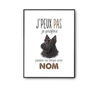 Poster Terrier Écossais : Passer du temps | Affiche Papier Photo 310 g Finition Perlée Format Taille A2 | Décoration Murale Salon Chambre Bureau | Cadeau Propriétaire Chien Crémaillère Anniversaire
