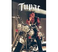 Poster Tupac 2Pac - Photo de moto des années 90 - Hip Hop - Rapper - Pour chambre - Esthétique - 2Pac souvenirs - 2Pac - Poster de rap - Marchandise musicale - Décoration murale - 50 x 76 cm