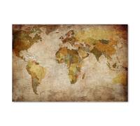 Postereck - 0459 - Carte du monde vintage, capitales, éducation. Art Mural Tirage - Décoration voyage, géographie, Canvas - Affiche - DIN A3 29,7 cm x 42,0 cm