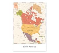 Postereck - 4136 - Impression Carte Amérique du Nord Canada USA Détails - Art Mural, Géographie, Éducation - Affiche - 3:2 61,0 cm x 40,5 cm