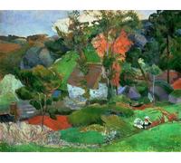 POSTERIIk Vintage Art Mural Classique Impression Tableaux La Femme à la cruche ou Paysage à Pont Aven de Paul Gauguin Impression Peinture Huile Pour la Décoration du Salon 60x90cm