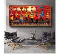 Posters Muraux Paysages Femmes Africaines Figure Art Peintures sur Toile pour Salon Mur Impressions Photos Décor 60x120Cm sans