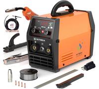 Postes à souder MIG/MAG à onduleur - HBM1200 - 3-en-1 MIG/MMA/Lift-TIG - Sans gaz/fil fourré - Débit de fil 3–18 m/min - Avec torche TIG WP-17 - Gris-marron