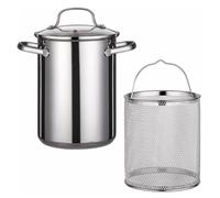 Pot à asperges en acier inoxydable avec couvercle en verre et passoire, cuiseur vapeur pour légumes, spaghetti, pâtes pour la maison et la cuisine