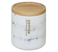 Pot à coton design marbre Lea - Blanc