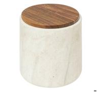 Pot à cotons ""Côme"" effet travertin - 5five
