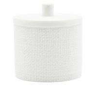 Pot à Cotons Effet Tissé Spa 10cm Blanc