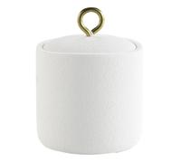Pot à Cotons en Résine Aquamarbre 13cm Blanc