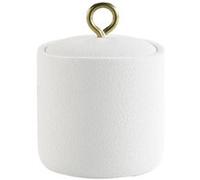 Pot à Cotons en Résine "Aquamarbre" 13cm Blanc Blanc
