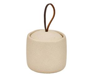 Pot à Cotons en Résine Olea 10cm Beige