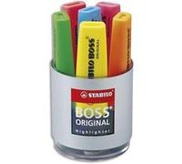 Surligneurs - STABILO - BOSS ORIGINAL - Rechargeables - Pointe biseautée 2-5 mm - 6 couleurs fluo