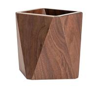 Pot À Crayons En Bois Naturel, Organiseur De Bureau Pour Stylos, Pinceaux De Maquillage, Rangement Compact 10 X 8 Cm
