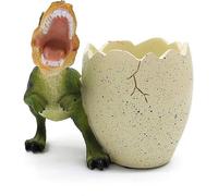 Pot À Crayons En Forme D'?uf De Dinosaure T-Rex - Organiseur De Bureau En Résine Pour La Maison Et Le Bureau, Cadeau Amusant Pour Les Amateurs De Dinosaures, 12 Cm L X 13 Cm H