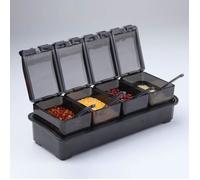 Pot à épices - Assaisonnement Box Set - 4 pièces - PS durable - Design contemporain - Antidérapant