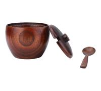 Pot à épices en bois naturel avec couvercle et cuillère