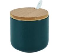 Pot à épices en céramique 260?ml avec couvercle bambou vert