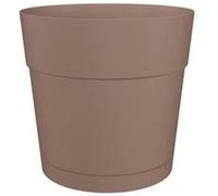 Pot a fleurs et plantes rond CAPRI LARGE - Plastique - Réservoir d'eau - diametre 35 cm - Taupe - ARTEVASI Taupe G