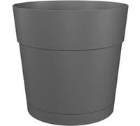 ARTEVASI Pot de fleurs rond CAPRI LARGE - Plastique - Réservoir d'eau - diamètre 40 cm - Anthracite - 39,1 x 39,1 x 37 cm