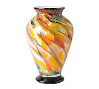 Pot à Fleurs Vase en Verre dégradé rétro - 30 cm de Haut, Vase coloré à Large Ouverture for Centre Table Salle Manger, entrée, Salon, décoration Mariage Vase Porcelaine(Orange)