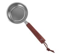 Pot à Huile avec Poignée Bois en Acier Inoxydable 150ml | Bec Verseur, Finition Café Élégante, Usage Maison pour Sauces et Jus, Format Compact, Anti-rouille