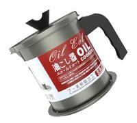 Pot à Huile Plastique 1,4 L avec Filtre à Mailles Fer | Bidon de Stockage D'huile de Friture, Poignée Antidérapante, Bec Verseur Pratique, la Cuisine Accessoires
