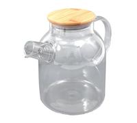 Pot à Jus en Verre 1, 6 L avec Couvercle Bambou et Poignée