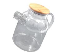 Pot à Jus et Poignée 1, 6 L en Verre avec Couvercle Bambou