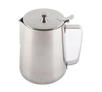 Pot à Lait, 250 Ml-2000 Ml à Main en Acier Inoxydable Crémier à Café Pichet à Mousser le Lait avec Couvercle pour L'art du Café au Lait(2000 ml)
