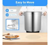 Pot à lait 35 L - Casserole en acier inoxydable avec couvercle - Acier inoxydable 201, adapté au contact alimentaire - Compatible induction et gaz - Fond renforcé - Isolation thermique - 35 x 36 cm, c