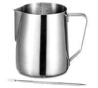 Pot à lait - 350 ml - En acier inoxydable - Avec stylo doseur Mark et Latte Art Pen - Pour cappuccino, expresso, latte art - Parfait pour les amateurs de café