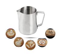 Pot à Lait 350ml Acier Inoxydable Pichet à Lait Moussant avec la Ligne de Mesure pour Faire des Cappuccino Café Latte