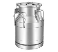 Pot à lait en acier inoxydable de 10 l avec couvercle - Épaisseur de paroi de 0,8 mm - Seau scellé avec 3 pinces de fermeture - Résistant à la corrosion - Facile à nettoyer