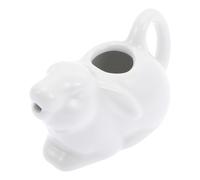 Pot à Lait en Céramique Blanche Poignée, Forme Lapin | Service Crème et Sauce, Versement D’une Main, Surface Lisse sans Bavure, Usage Café et Table