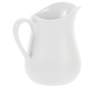 Pot à Lait en Porcelaine 100ml Anse et Bec Verseur Pratique | Finition Émaillée Lisse, Format Compact pour Confiture ou Miel, Compatible Micro-ondes, Service de Table Élégant