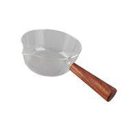 Pot à Lait en Verre avec Bec Verseur en Forme de V, Casserole Antiadhésive en Verre Borosilicate, Tasses à Mesurer, Pichet à Mousse pour Cuisine, Restaurant (600 ml)