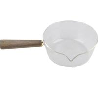 Pot à lait en verre de 600 ml avec poignée en bois