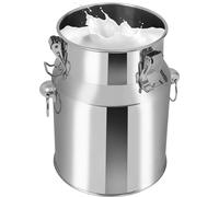 Pot à lait - Récipient de conservation - 5 l - Acier inoxydable 201 - Sans soudure - Étanche - Couvercle hermétique avec joint en silicone - 17 × 22 cm - Argent