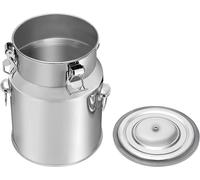 Pot à lait - Récipient de conservation - Acier inoxydable 201 - 5 l - Joint en silicone hermétique - Fermeture à 3 points - Convient pour un usage alimentaire - Pour le lait, l'huile et le riz