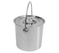 Pot à lait - Récipient en acier inoxydable - Contenance de 12 l - Avec couvercle et poignée - Épaisseur de paroi : 1 mm - Ø 26 cm, hauteur 24,5 cm - Argent
