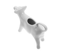 Pot à Lait Vache Rigolo en Céramique - Pichet Blanc avec Poignée Queue | Mini Saucière Thermorésistante Café et Sirop, Distributeur en Porcelaine Pro destiné au Système Déco Design Kit Pro Style