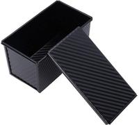 Pot à pain Mal Rectangle | Acier au carbone Moule à pain antiadhésif | Maison Cuisine Boulangerie Gâteaux Outils (Noir)