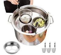 Pot à Pâtes avec Strainer Insert - 304 Acier Inoxydable 35x22cm | Multi Fonctionnal Spaghetti Cooker Steamer Pot with Basket Strainer | Kitchen Cooking Supplies for Meal Prep Family Cooking Débutants