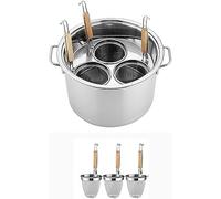 Pot À Pâtes En Acier Inoxydable 3/4/5 Trous, Ensemble Séparateur Et Passoire For Une Cuisson Efficace, Idéal For La Cuisine À Domicile Et Le Restaurant(C,3 Holes)