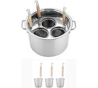 Pot À Pâtes En Acier Inoxydable 3/4/5 Trous, Ensemble Séparateur Et Passoire For Une Cuisson Efficace, Idéal For La Cuisine À Domicile Et Le Restaurant(D,3 Holes)
