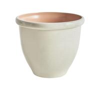 Pot à Plantes Moderne en Mélange de Pierre et Polyrésine 49 cm Rond Jardinière B
