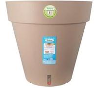 RiViERA – Pot de fleurs avec réserve d'eau – RIVIERA Loft Rond – Ø 49 x H 45 cm – Taupe
