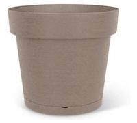 Pot A Réserve D'Eau - Garden Id Glamour - Taupe 40 Cm - Surface Granuleuse - Intérieur/Extérieur - Design Épuré - Contient Du Bois. Blanc G